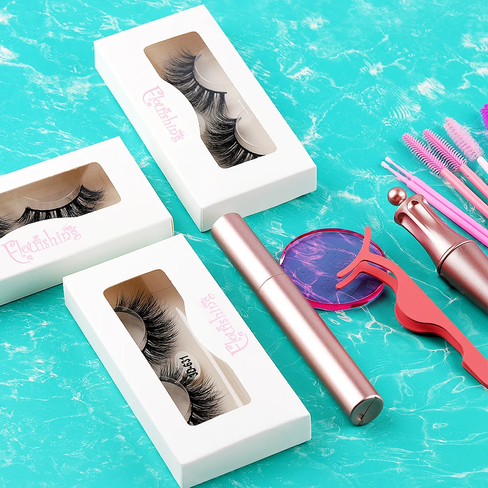 

Custom Package Create Your Own Brand Eyelashes USA Mink Dropshipping Dye Colour Lovely Lashes, Black color