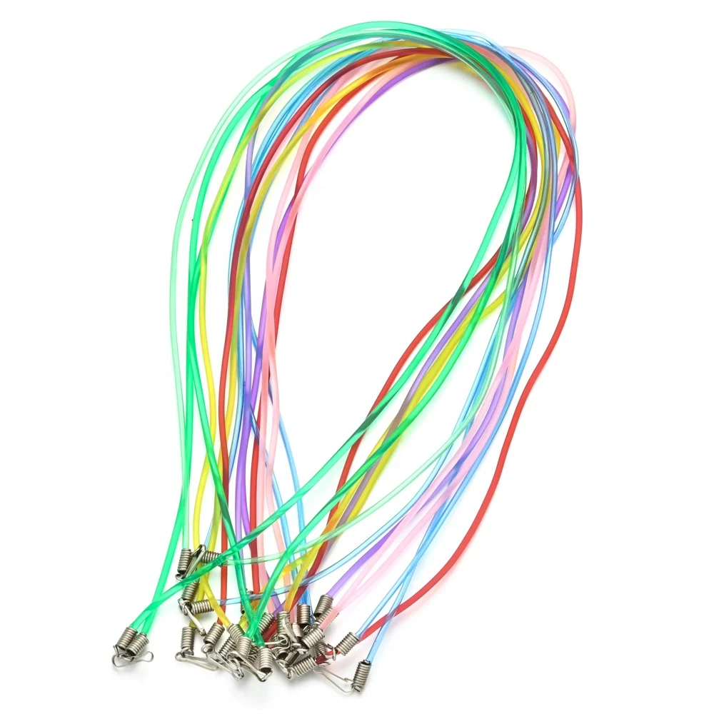 

Color Plastic Rope Wax Cord DIY Handmade Necklace Pendant Lobster Clasp String Cord Jewelry Chains