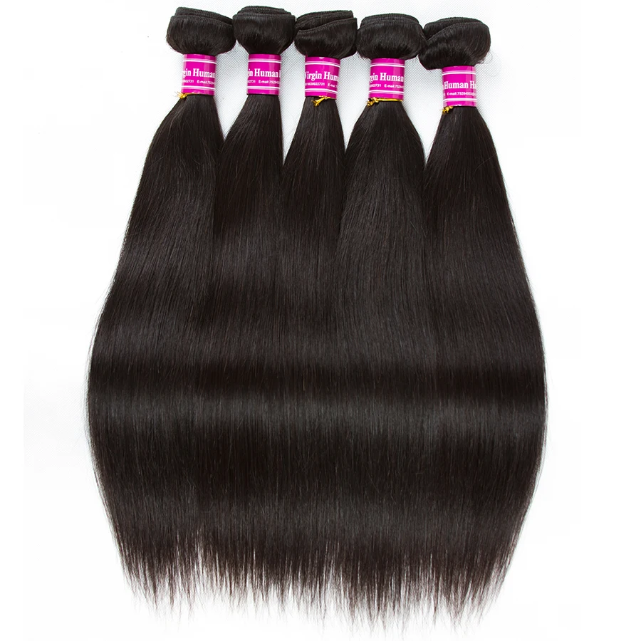 

Wholesale Hair Vendors Virgin Hair Bundles In Bulk 100 Gram Brazilian Straight Human Virgin Hair Weave Bundles for Black Women, Natural black color bundles