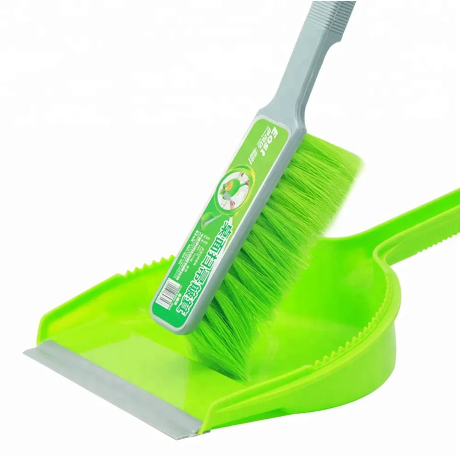 

EAST cleaning sweep floor brush, short cleaning brush with dustpan, mini dust pan and brush set, Green
