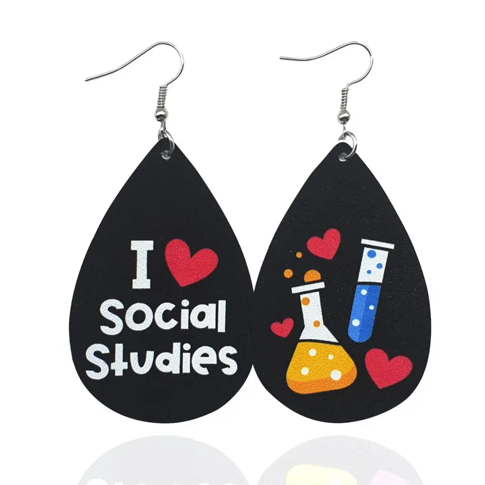

DIY Printing Personal Earrings Can Make Customer Own Logo Band Fashion Jewelry Wholesale Price Promotion Gifts Leather Earrings