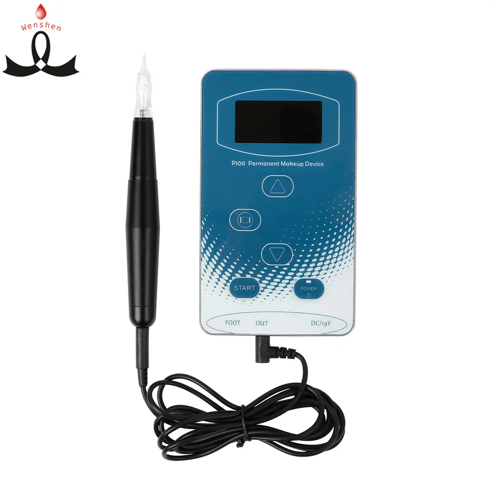 

Small panel cosmetic tattoo machine pmu machine permanent makeup kit tattoo eyebrow pen for micropigmentation academy, Blue