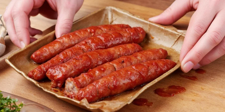 Resting Sausages on Platter