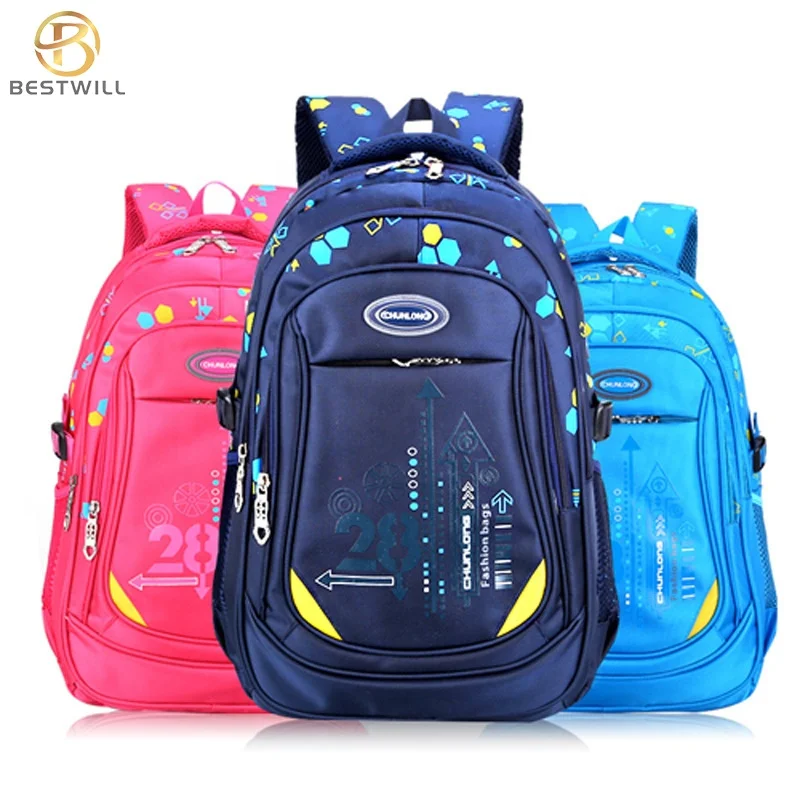 

BESTWILL 2021 Popular School Bag Waterproof Backpacks Primary School Book Bag Boy And Girl Customized Teen School Bags, Royal blue,sky blue,grass green,rose red