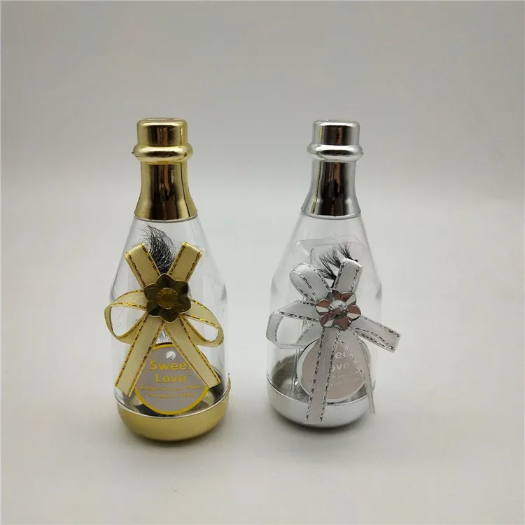 

wholesale empty wine bottle eyelash packaging box gold juice lash case with tray