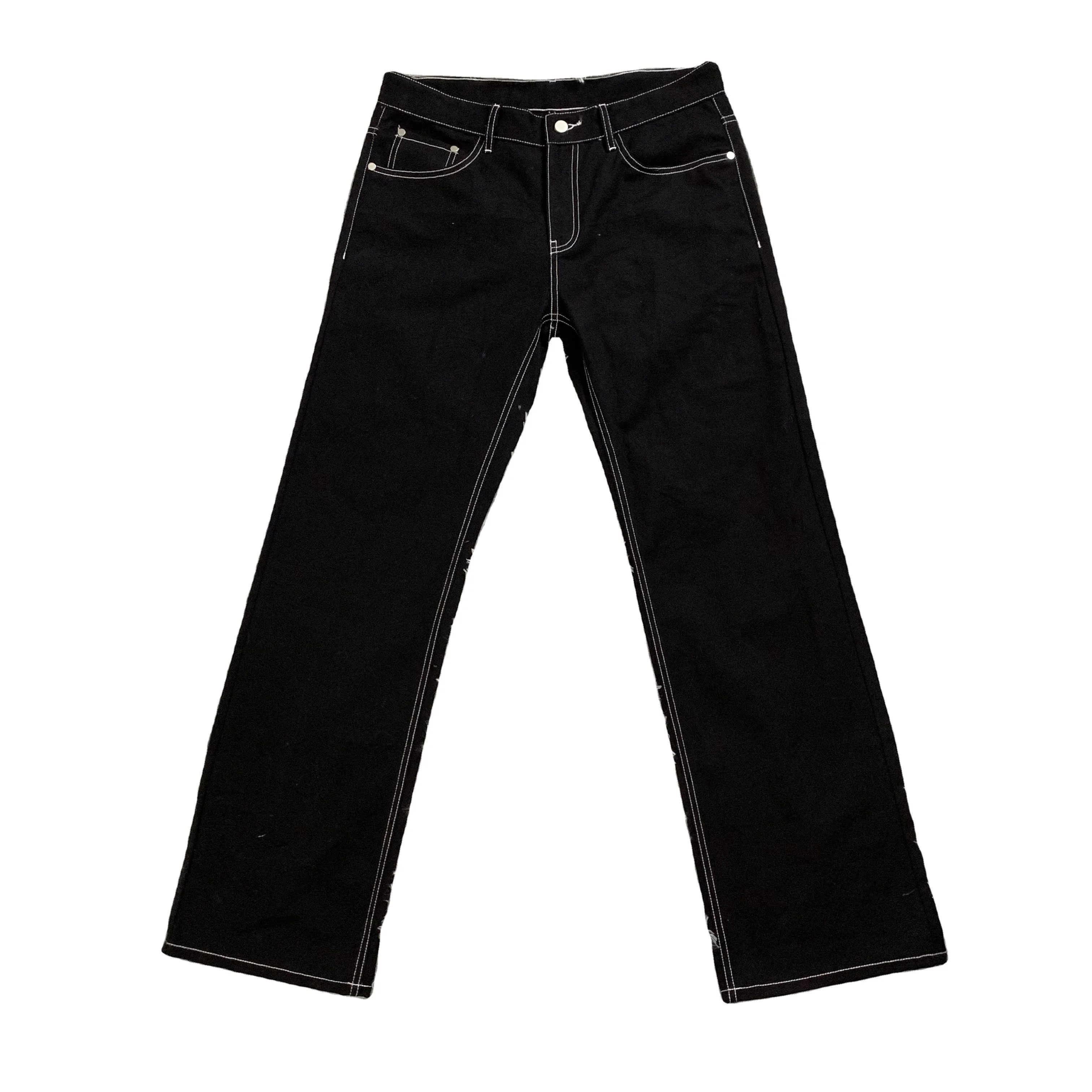 DENIMGUYS European American Custom Logo Fashion Mens Baggy Jeans High Street Straight Denim Pants Blank Men Casual Loose Jeans