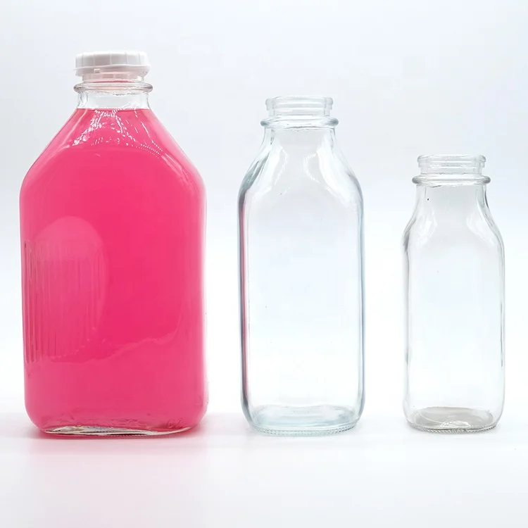 

1.89 Liter Glass Milk Bottle Dairy Glass Milk Container Empty Glass Bottle For Milk Factory, Transparent