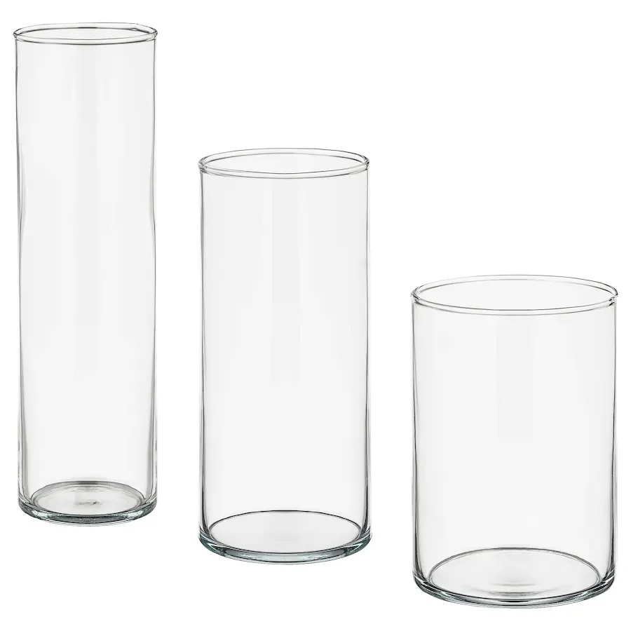 

Custom Blown Home Decorative Round Clear Pyrex Borosilicate Glass Cylinder Vase for sale