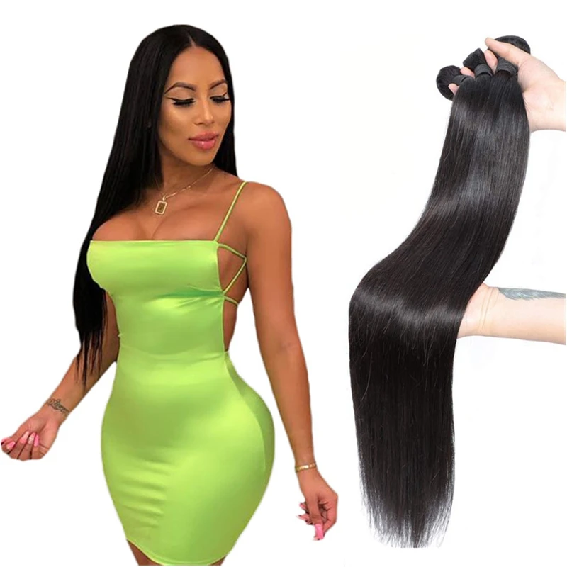

100 Unprocessed Human Hair Virgin Brazilian Hair Bundles, Real Natural Virgin Brazilian Hair Extension