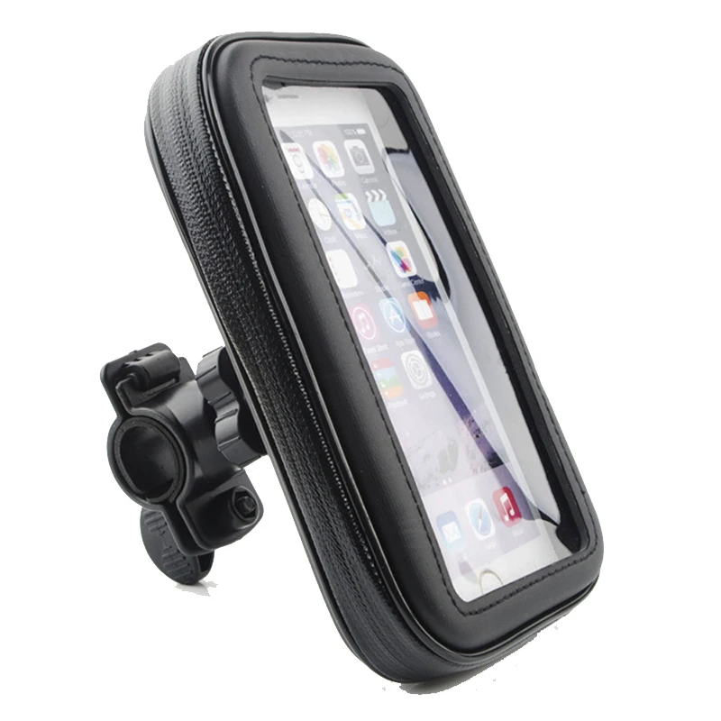 

Rainproof Cell Phone Smartphone Holder Case mount in Bike Bicycle Handlebar for 3.5/4.7/5.5/6 Inch mobile Phone, Black