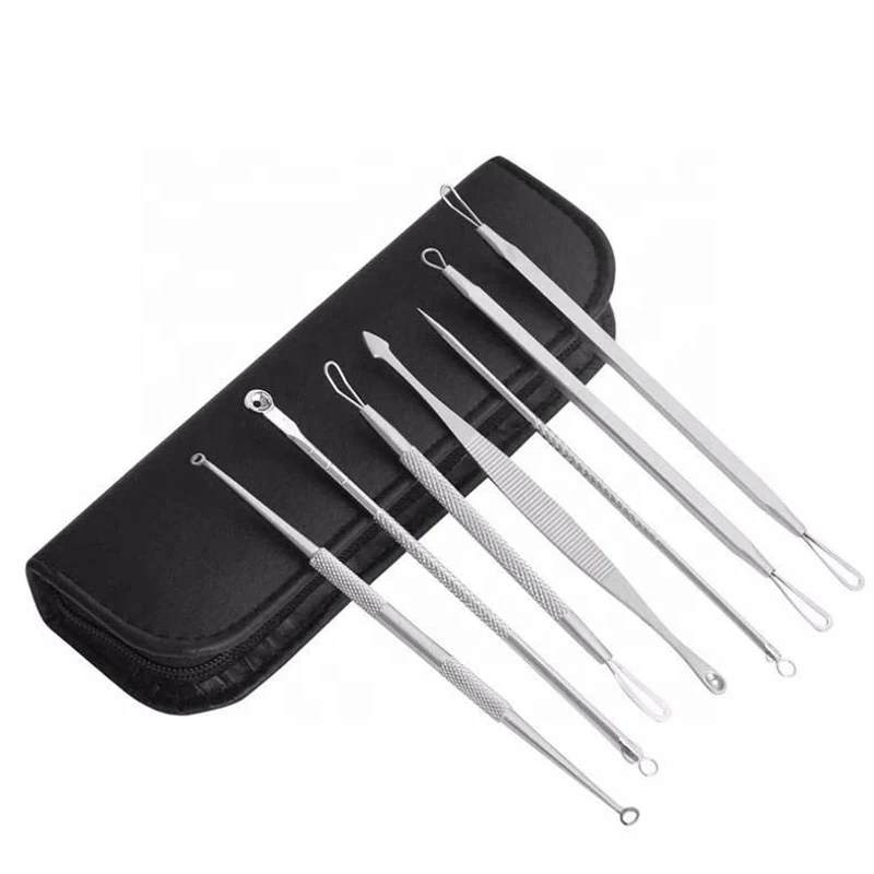 

7 Pcs Stainless Steel Blackhead Remover Tool Kit Professional Blackhead Acne Comedone Pimple Blemish Extractor Beauty Tool, Customer's choice