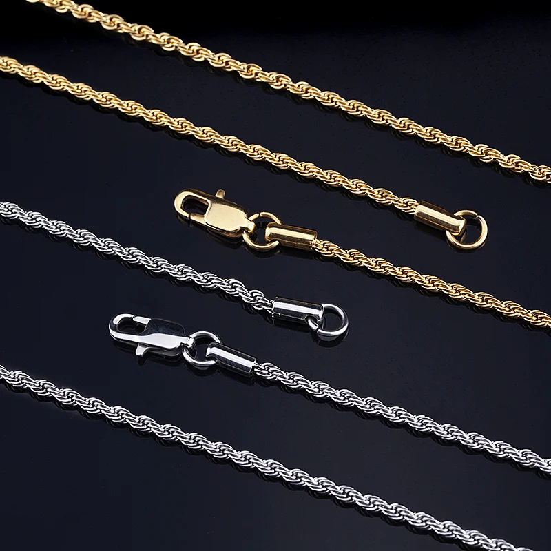 

2021 Latest Design jewelry trendy women 14k gold plated chain gold stainless steel Twisted necklaces