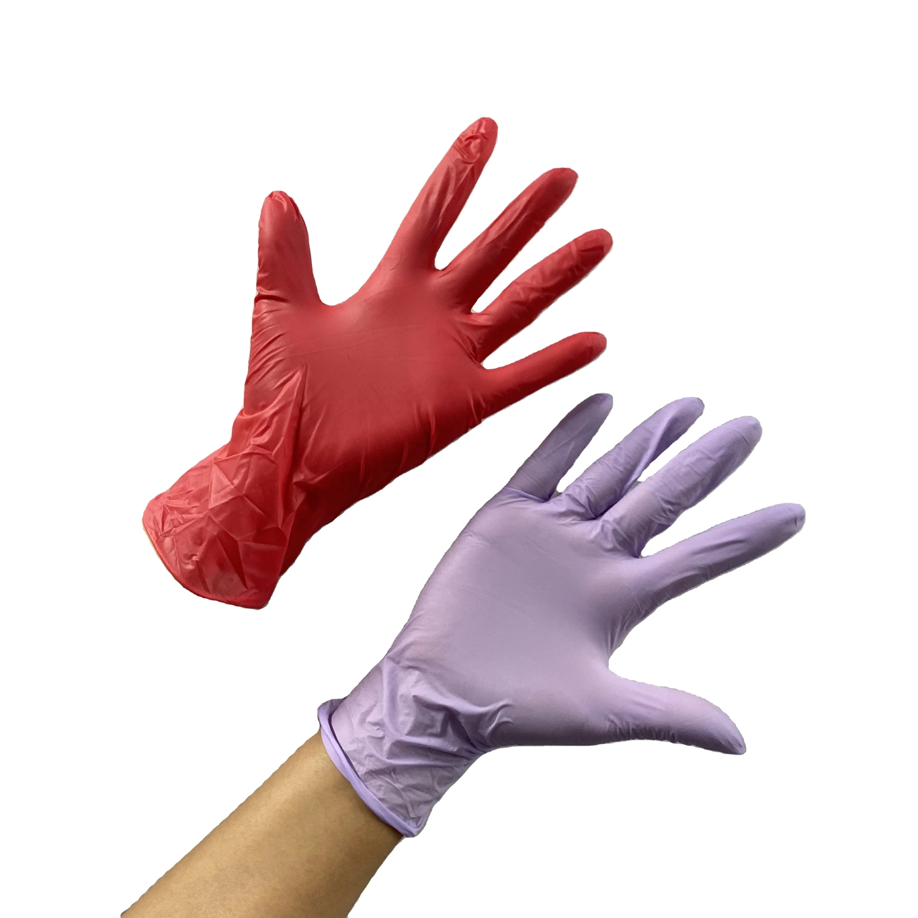 

Manufacturer Fast delivery tattoo black nitrile gloves make up Hairdo beauty salon powder free red nitrile gloves, Black,blue,purple,pink,red,etc.