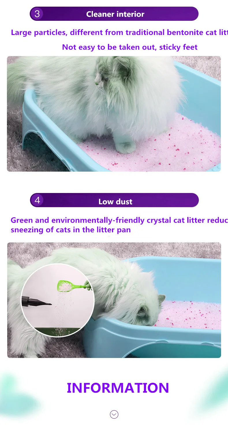 3.8l Silica Gel Sand Filler Clean 97+3 Crystal Cat Litter For Cat
