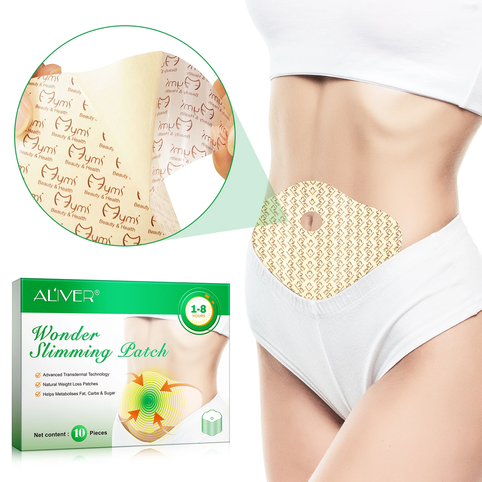 

ALIVER private label helps metabolises fat carbs sugar fast weight loss slim patch stickerswonder slimming patch sticker