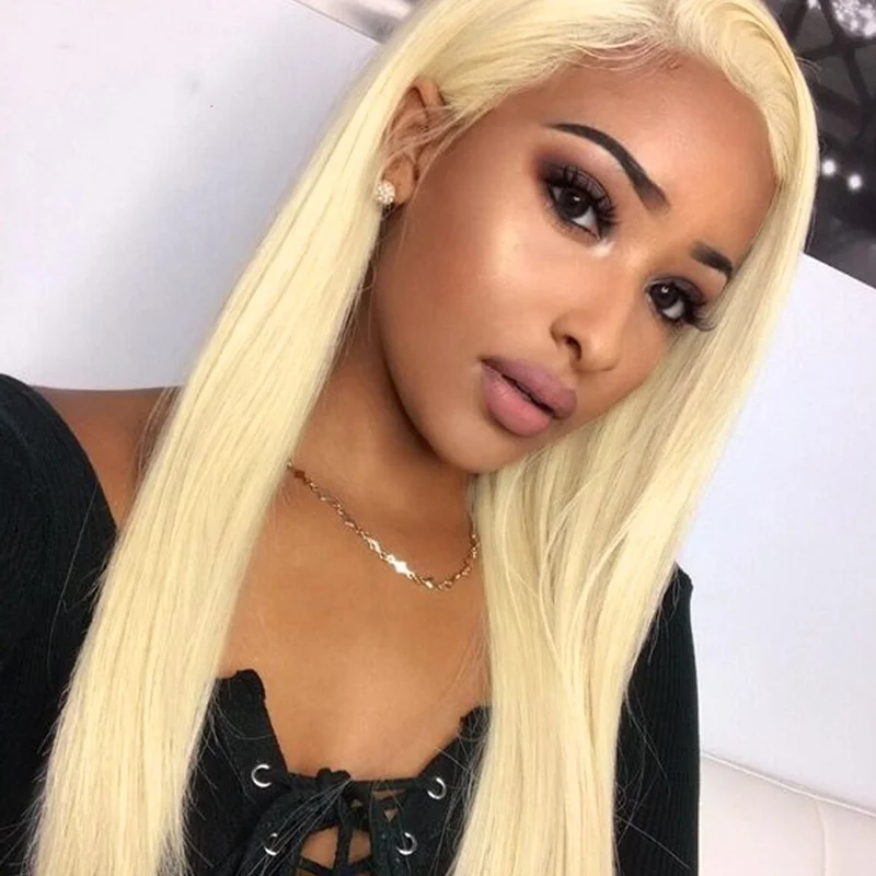 

Luxury Color 613 Hair Long Straight Virgin Human Hair Blonde Wigs 13*4 Lace Front Wig for Black women