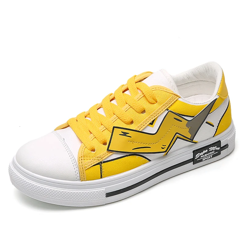 

Custom logo canvas shoes Pikachu board shoes for men casual animation shoes