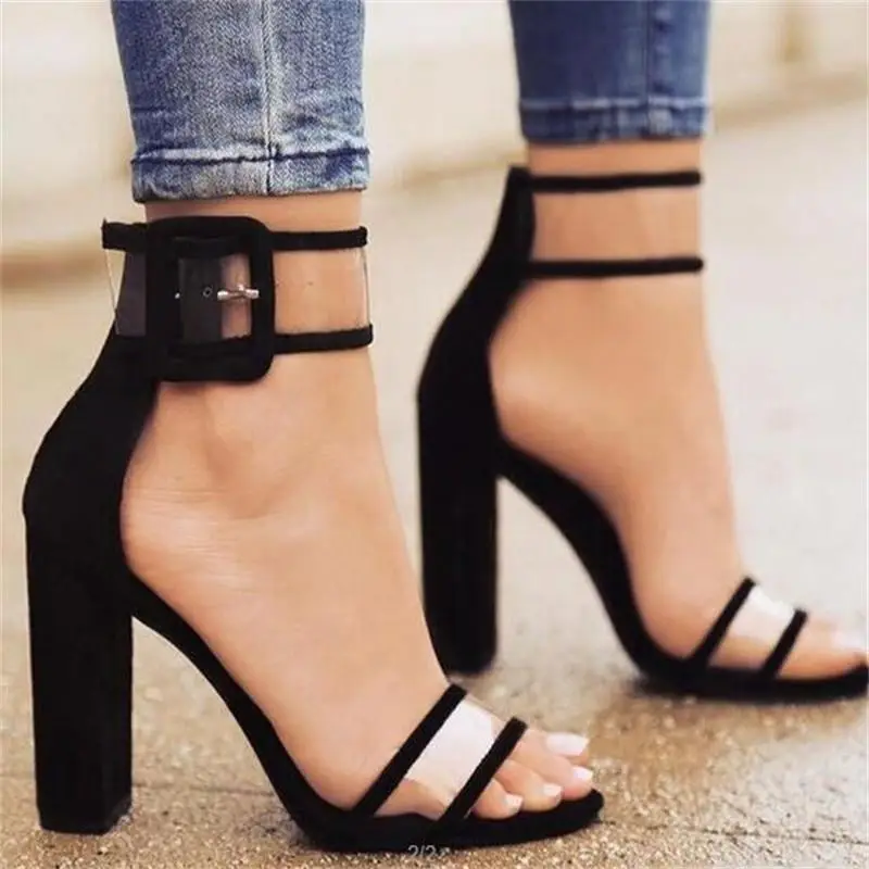 

Size 34-43 for women's shoes with European and American thick heel and high buckle