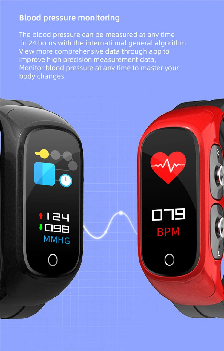 New products 2021 Heart Rate Fitness Tracker Blood Pressure Monitor Smartwatch 2 in 1 Earphone Men Women Smart watch N8