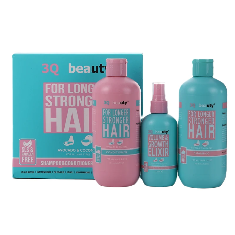 

Hot selling 3Q beauty 3 in 1 smooth fragrance for longer stronger hair shampoo and conditioner, Pink and bule 2in1