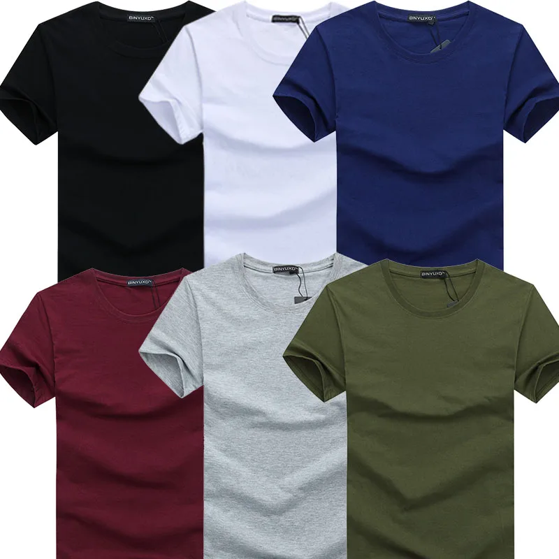 

New Fashion O-neck Slim Fit Blanks Short Sleeve T-shirt Unisex Casual