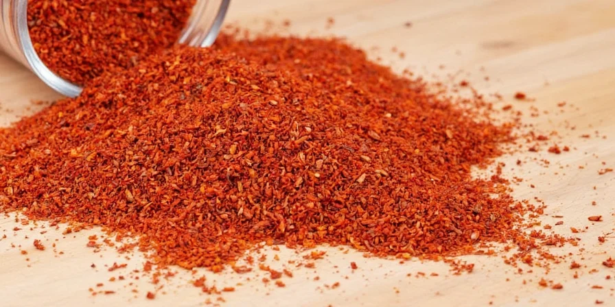 Homemade crushed red pepper in a glass jar