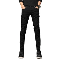 

In stock High Quality Wholesale Black Casual Men Denim Tight Jeans Straight Cut for Men