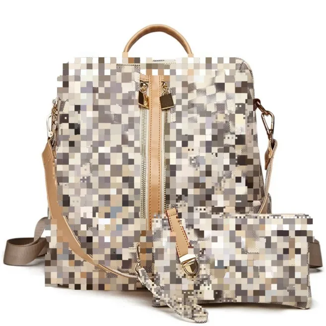 

Fashion Backpack Plaid Large Capacity Zip Up Backpack Women Handbags, 5 colors