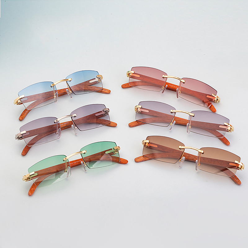 

2020 Newest Fashion Men Sunglasses High Quality UV400 Rimless Square Sun Glasses For Mens, 3+