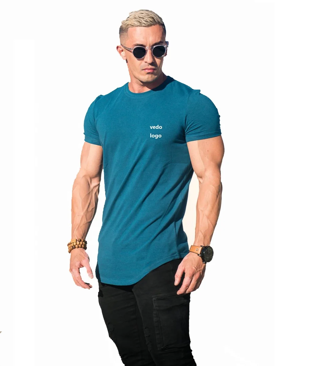 

Vedo Muscle Fit T-shirts Dropshipping Custom Logo Cotton Sport Leisure Workout Men Fitness GYM Muscle T-Shirt