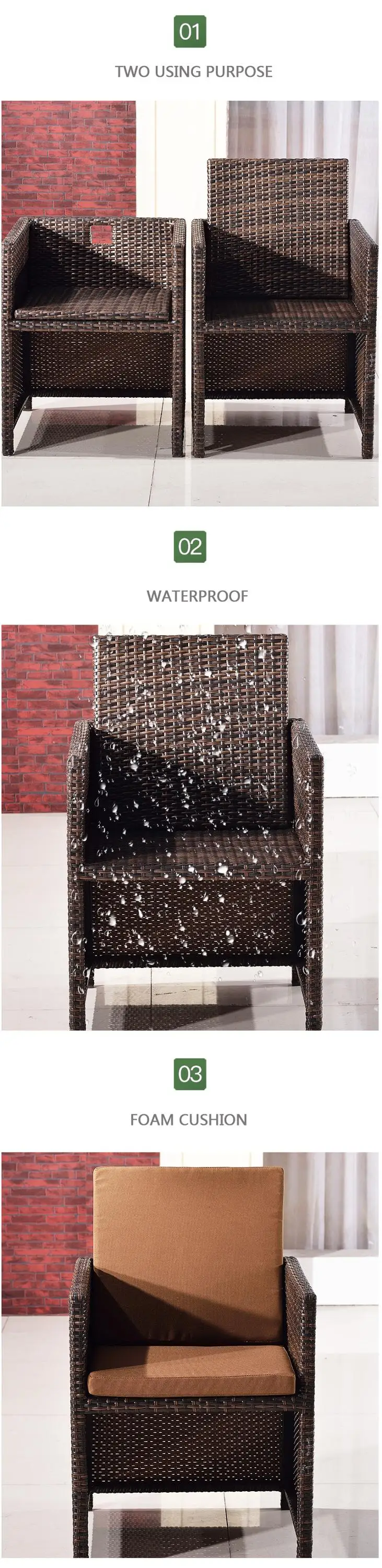 Garden Sofas Rattan Outdoor Furniture Bistro Dining Set Patio Leisure