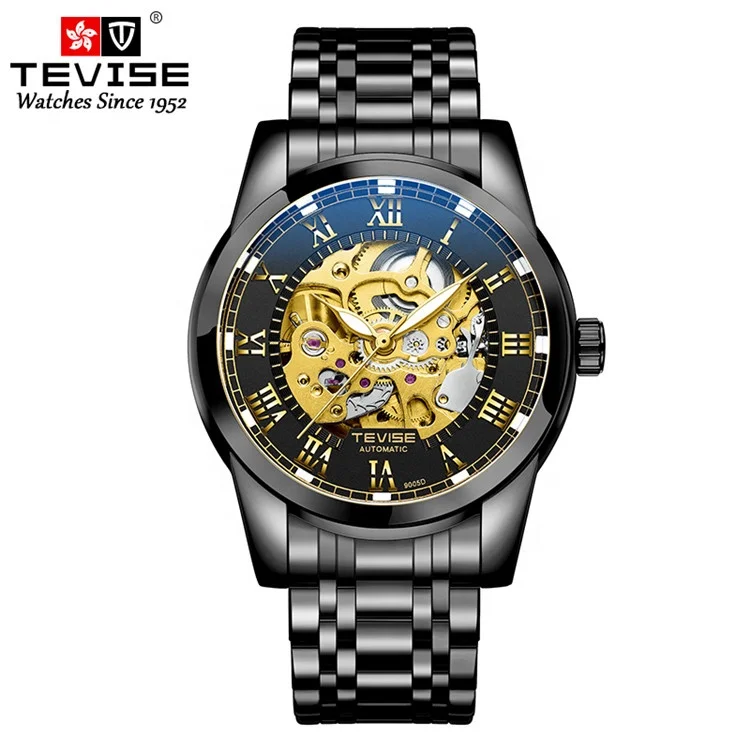 

Water Resistant Movement Automatic Watch Strap 21mm Buckle Clasp Men Black Watch Manufacturers In China, Optional