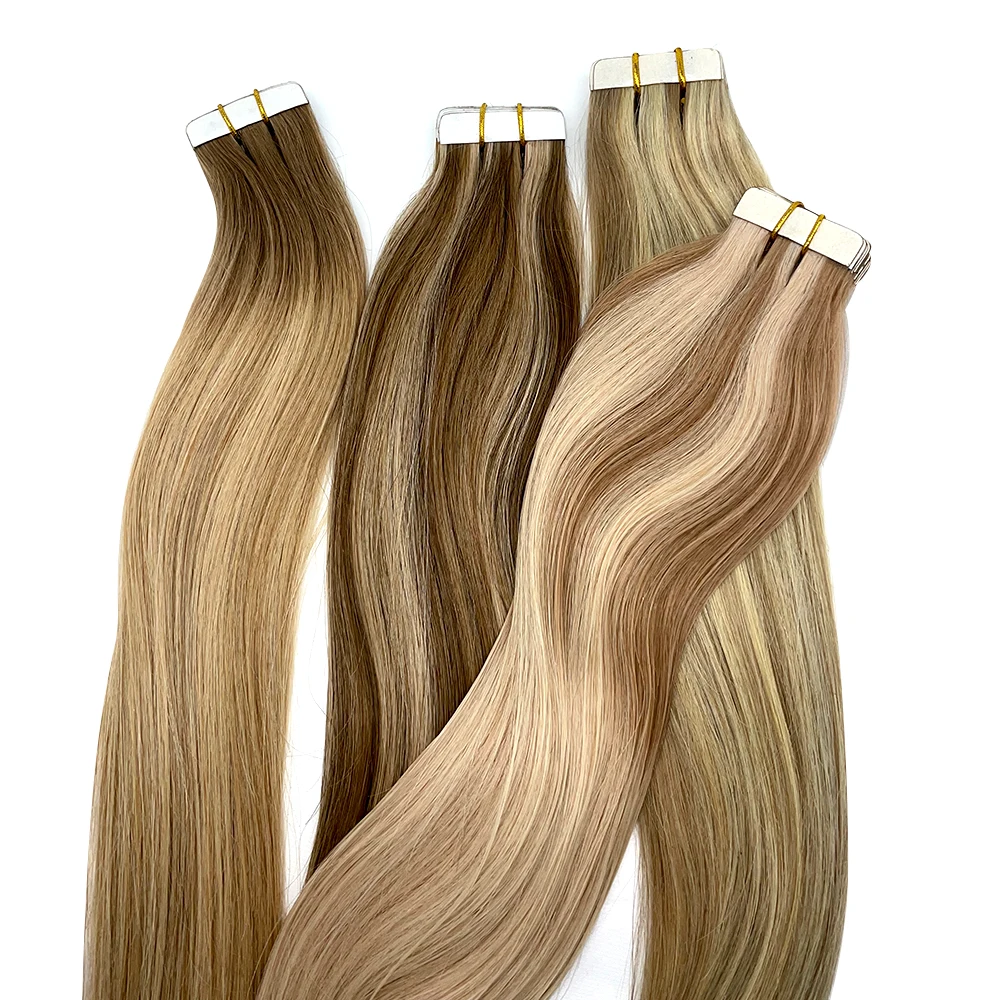 

100% Virgin Remy European Tape Hair Extension, Wholesale Invisible Double Drawn Remy Tape In Human Hair Extension, Accept customer color chart