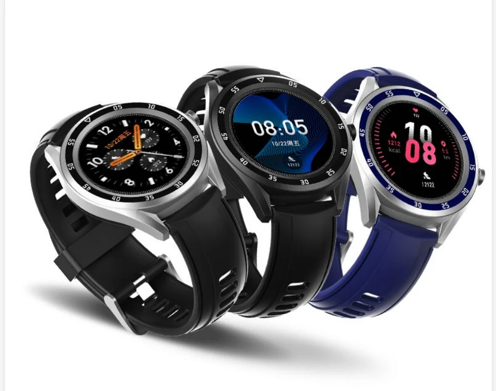 

GET 2020 Newest Waterproof Heart Rate Monitor Blood Pressure fitness tracker Bluetooth call IP67 waterproof smart watch W10, Black white gray blue