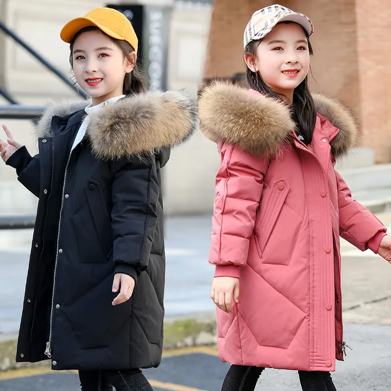 

Winter Jacket for Girls Children's Clothing Outerwear Overalls Girls 4-13 Years Warm Clothes Kids Fur Coat Teenage Cotton Parka