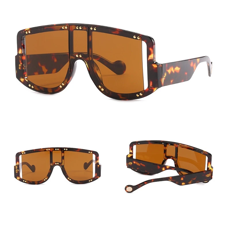 

DLL2801 DL Glasses steampunk oversized sunglasses 2021 fashion vintage wholesale one piece lens retro shades for women unisex, Picture colors