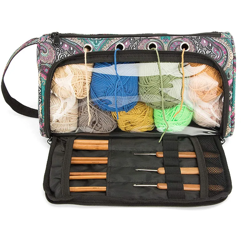 

Factory Hot Selling Portable Yarn Storage Bag Knitting Bag Crochet Storage box Organizer, Accept customized