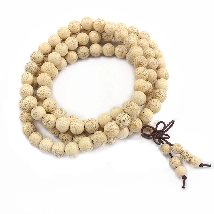 

PBB1052 108 Natural Golden Bamboo Wood Prayer Mala Meditation Wooden Beads, Black