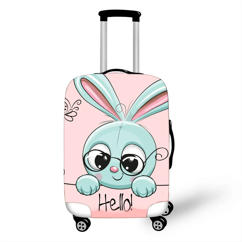 

Cute Rabbit Cartoon Animal Dust-proof Travel Spandex Suitcase Cover Can Customize Print Luggage Protective Cover Best Gift