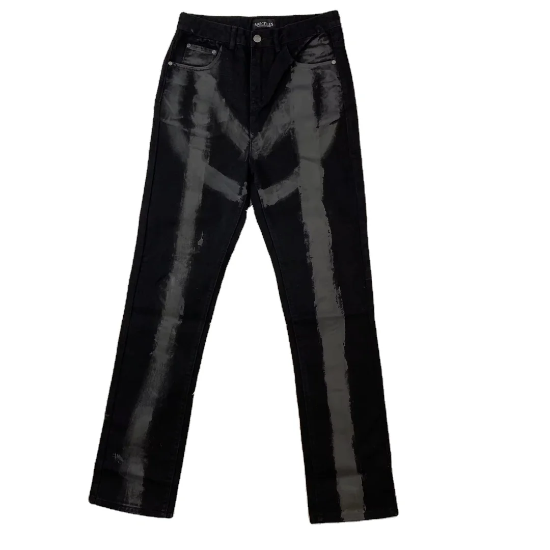 DENIMGUYS Men's Denim Pants Jeans Custom Tattered Messy Splash Paint Men High Street Hip Hop Jeans