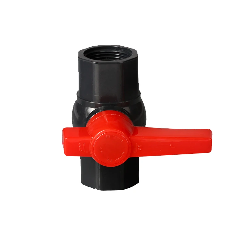 

2 Way One Piece Butterfly Octagonal PVC Ball Valve black Body Long Handle Compact Ball Valve