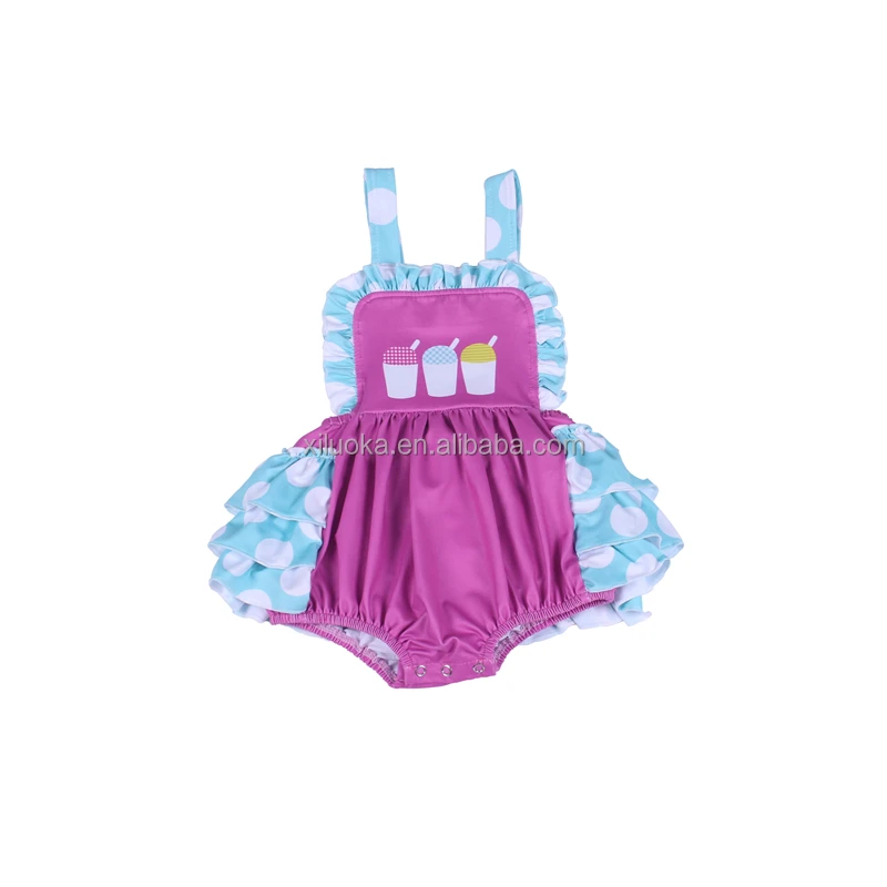 

Ruffle Design Toddler Summer Clothing Sleeveless Baby Girl Bubble Romper