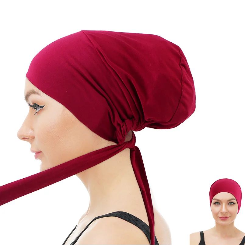 

Fashionable Cotton Long Tail Head Wrap Scarf Headwear Bandana Make Turban Chemo Cap Sleeping Hat Beanie Hat Wholesale