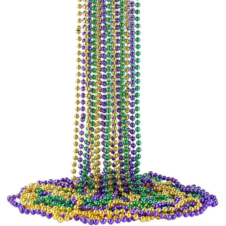 Wholesale Custom Gold Mardi Gras Beads Irish St Patrick's Day Plastic