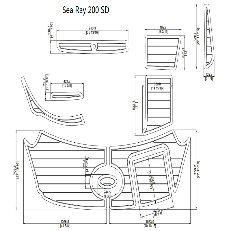 

Sea Ray 200 SD Swim Platform Pad 1/4" 6mm Marine Boat EVA Teak Decking