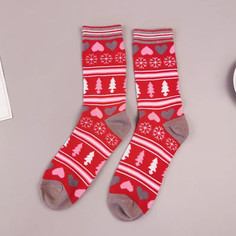 Women's Winter Warm Thicken Pattern Fuzzy Floor Socks New Christmas Sleeping Socks for Daily Use Transparent