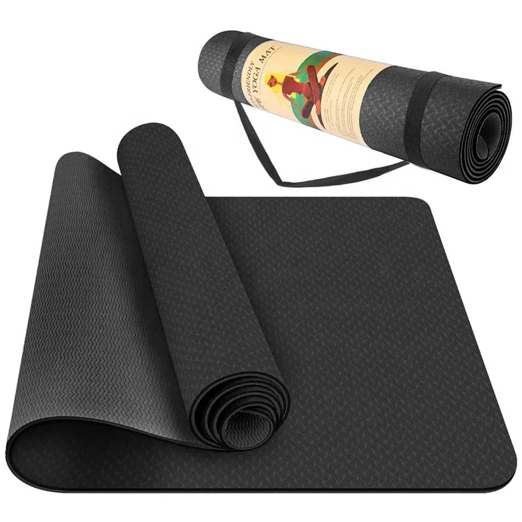 

Wellshow Sport TPE Yoga Mat Non Slip Fitness Exercise Mat High Density Padding to Avoid Sore Knees Perfect for Yoga Pilates, Many color can be choose