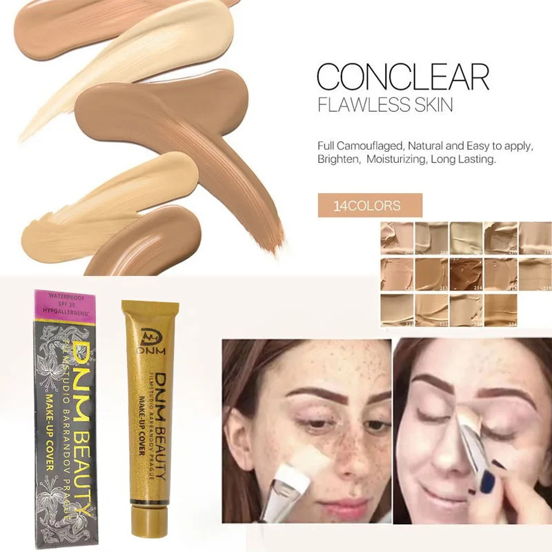 

DNM 14 Colors Concealer Makeup Waterproof Base Makeup Cream Eye Dark Circle Cover Cream Face Corrector Professional Cosmetic