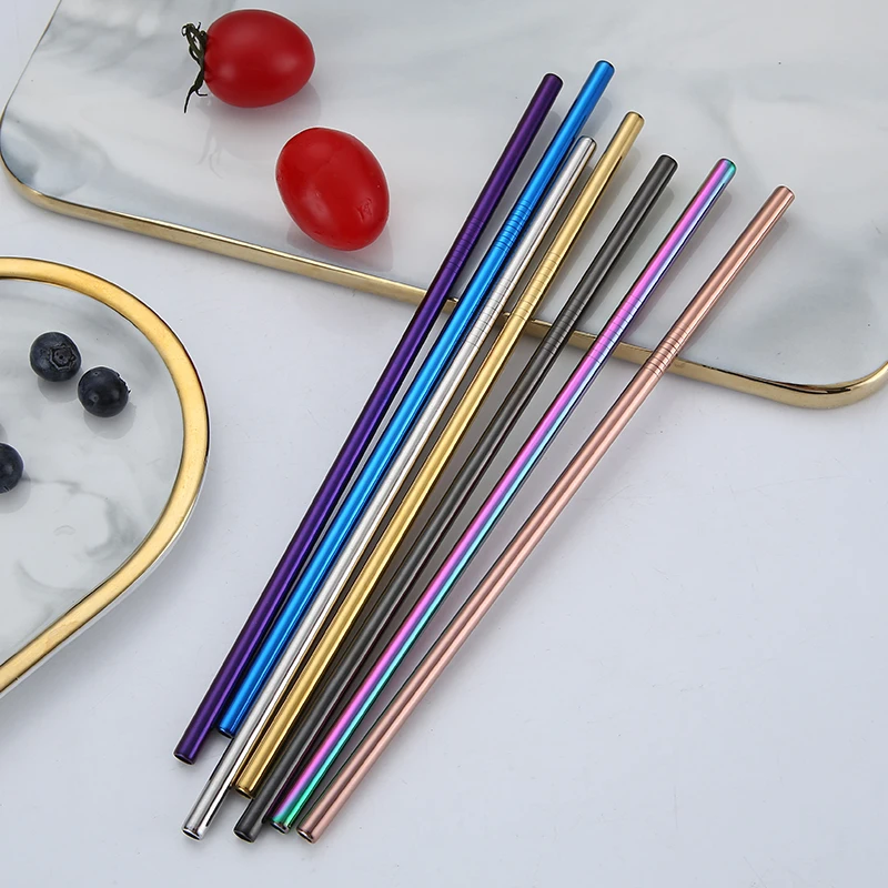 

Good grade metal reusable stainless steel color drinking straws good grade, Customized