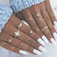 

13pcs/set women ring set rings for women jewelry gold plated rings(EJ1853)